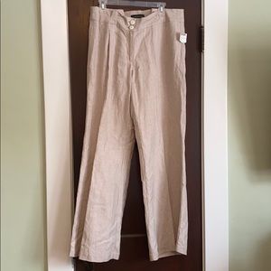 14 NWT Lane Bryant tan striped linen trousers
